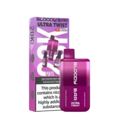 Bloody Bar Ultra Twist 20K Disposable Vape Kit -Electronic Cigarette Shop Bloody Bar Ultra Twist 20K Disposable Vape Kit Kiwi Passionfruit Guava Passionfruit Martini