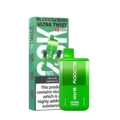 Bloody Bar Ultra Twist 20K Disposable Vape Kit -Electronic Cigarette Shop Bloody Bar Ultra Twist 20K Disposable Vape Kit Lemon Lime Pineapple Ice
