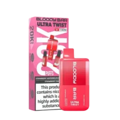 Bloody Bar Ultra Twist 20K Disposable Vape Kit -Electronic Cigarette Shop Bloody Bar Ultra Twist 20K Disposable Vape Kit Strawberry Watermelon Bubblegum Strawberry Kiwi