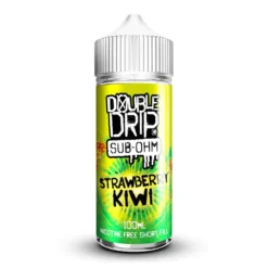 Double Drip E-liquid 100ml Shortfill -Electronic Cigarette Shop Double Drip E liquid 100ml Shortfill Strawberry Kiwi