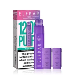 Elf Bar 1200 Puff Disposable Pod Kit -Electronic Cigarette Shop Elf Bar 1200 Puff Disposable Pod Kit Purple Mint