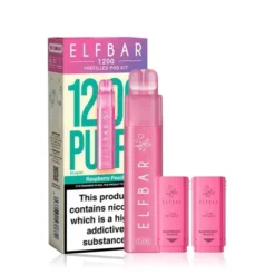 Elf Bar 1200 Puff Disposable Pod Kit -Electronic Cigarette Shop Elf Bar 1200 Puff Disposable Pod Kit Raspberry Peach