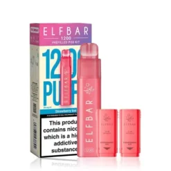 Elf Bar 1200 Puff Disposable Pod Kit -Electronic Cigarette Shop Elf Bar 1200 Puff Disposable Pod Kit Strawberry Ice