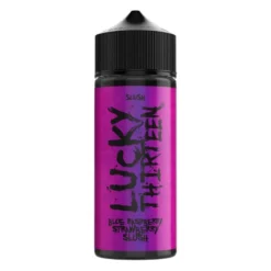 Lucky Thirteen 100ml Shortfill E-Liquids -Electronic Cigarette Shop Lucky Thirteen 100ml Shortfill E Liquids Blue Raspberry Strawberry Slush scaled e1674043155571