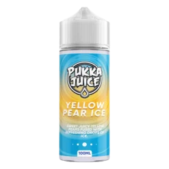 Pukka Juice E-liquid 100ml Shortfill 36 Pukka Juice E-liquid 100ml Shortfill -Electronic Cigarette Shop Pukka Juice E liquid 100ml Shortfill Yellow Pear Ice