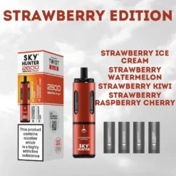 Sky Hunter 2600 Disposable Vape -Electronic Cigarette Shop Sky Hunter 2600 Disposable Vape Strawberry Edition