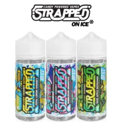 Strapped ELiquid Range 100ml Standard & Ice Variation -Electronic Cigarette Shop Strapped eJuice Ice UK Promo